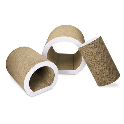 Navaris Cat Tunnel Scratcher Set (3-Pieces) Corrugated Tunnel