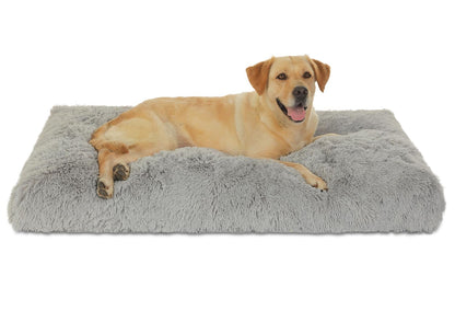 Bedfolks Waterproof Dog Crate Pad, Extra Large, Plush Faux Fur Bed