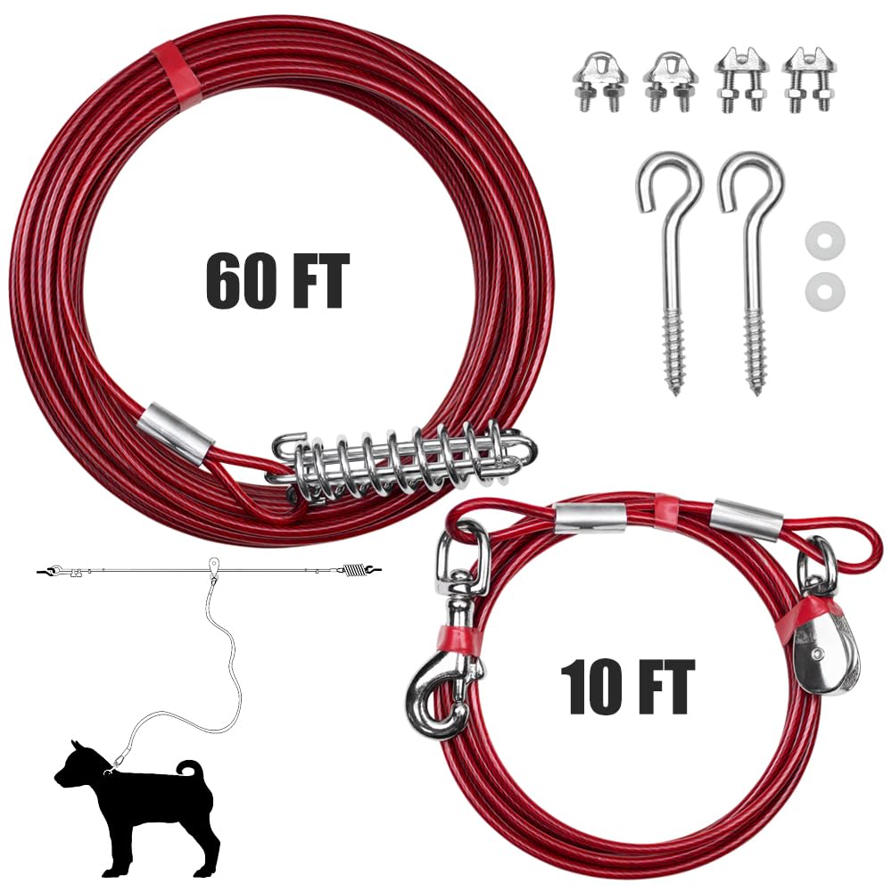 BV Aerial Pet Trolley System with Pulley Lead Heavy Duty Dog Tie Lead