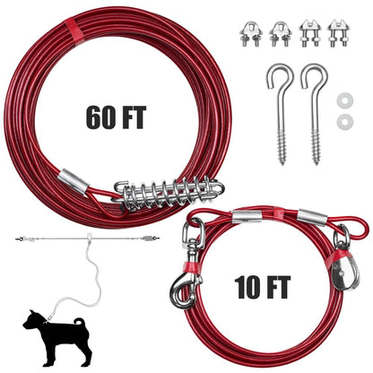 BV Aerial Pet Trolley System with Pulley Lead Heavy Duty Dog Tie Lead