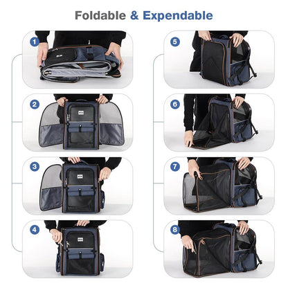 Lekebobor Large Cat Backpack Carrier Expandable Pet Carrier Backpack