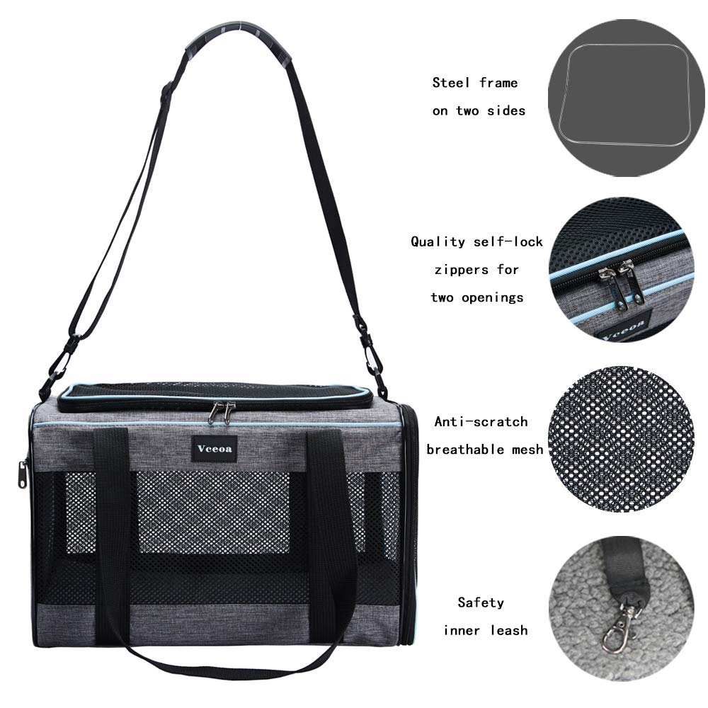 Vceoa Cat, Dog Carrier for Pets Up to Soft-Sided Cat Bag Animal Bag