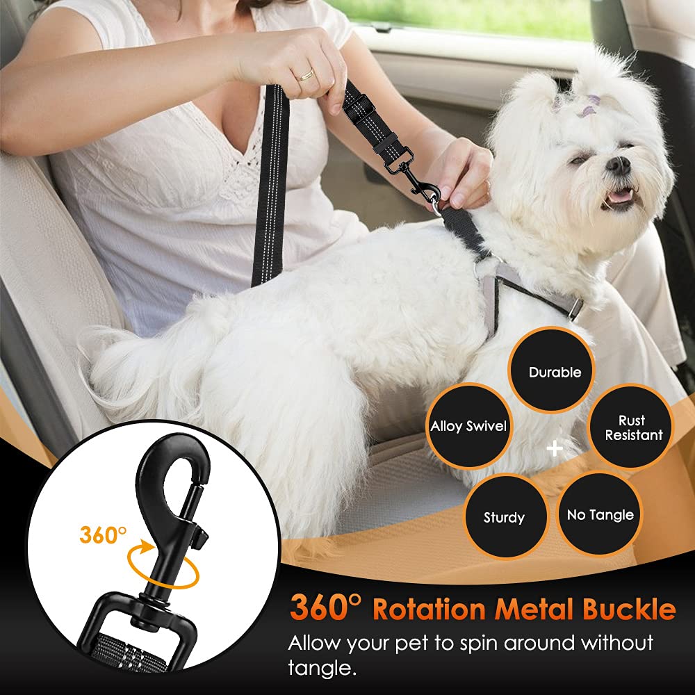 SlowTon Dog Seat Belt, Adjustable Dog Safety Belt Leash, 1 Latch Seat
