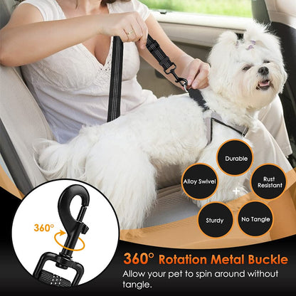 SlowTon Dog Seat Belt, Adjustable Dog Safety Belt Leash, 1 Latch Seat
