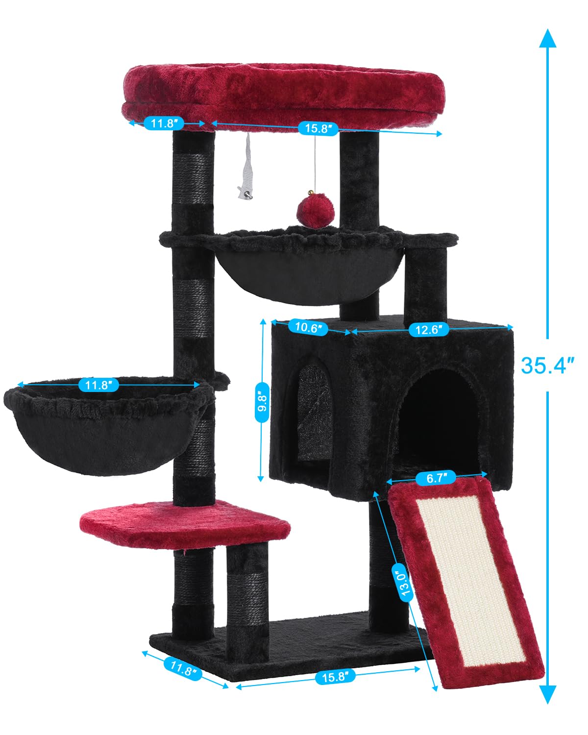 Hey-brother Gothic Cat Tree, Cat Tower for Indoor Cats, Cat House