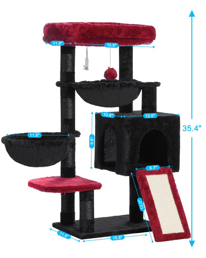 Hey-brother Gothic Cat Tree, Cat Tower for Indoor Cats, Cat House