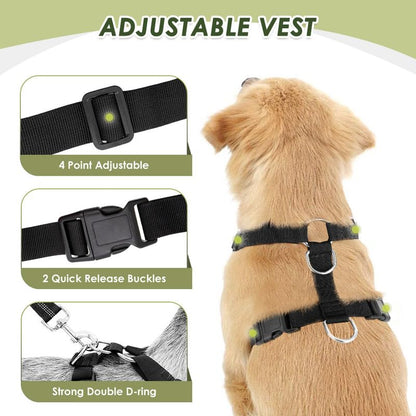 SlowTon Dog Seat Belt Harness for Car, Dog Car Harness Adjustable Seat