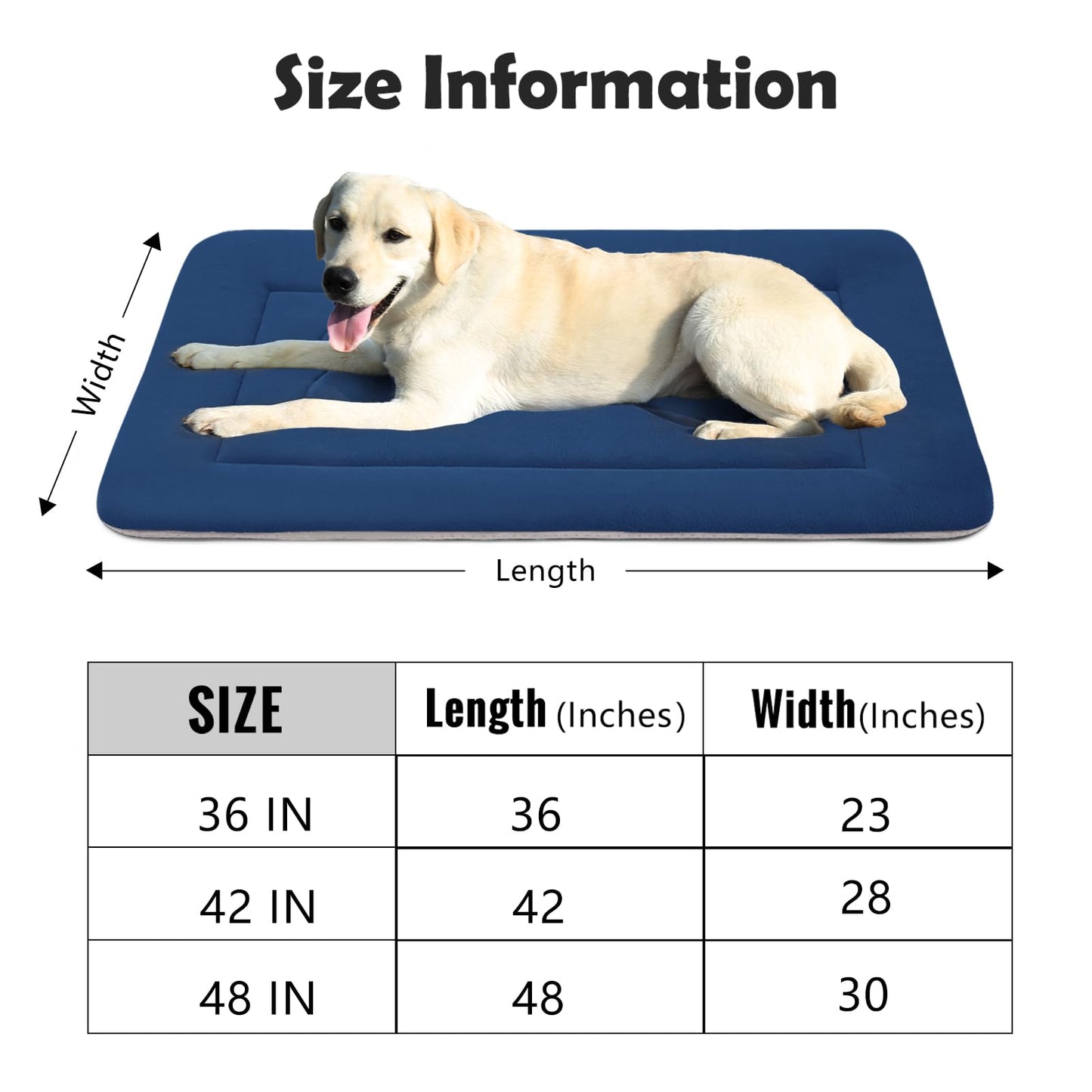 JoicyCo Extra Large Dog Bed Soft Dog Crate Pad Mat, Non-Slip Crate