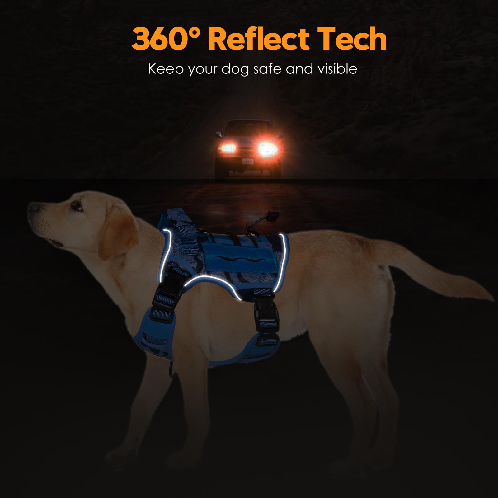 Heavy-Duty Tactical Dog Harness for Large Dogs, No Pull Harness