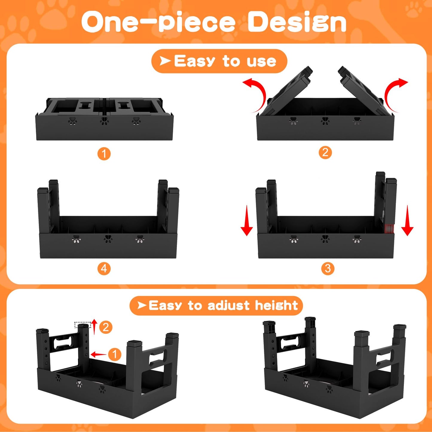 LAKIPETN Elevated Dog Bowls with Mat, Raised Dog Food Bowl Stand Mat