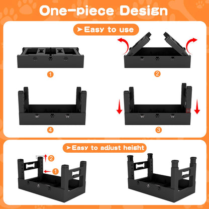 LAKIPETN Elevated Dog Bowls with Mat, Raised Dog Food Bowl Stand Mat