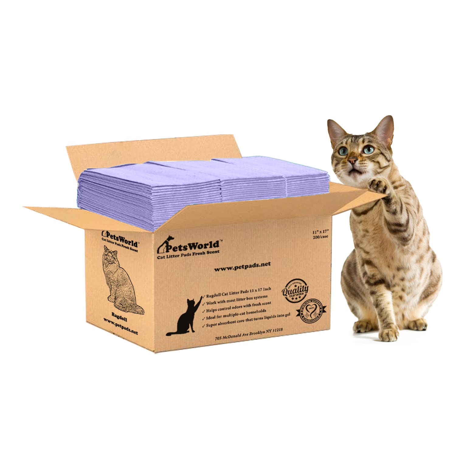 PETSWORLD Fresh Scented Cat Pads Refills for Tidy Cats Breeze Litter