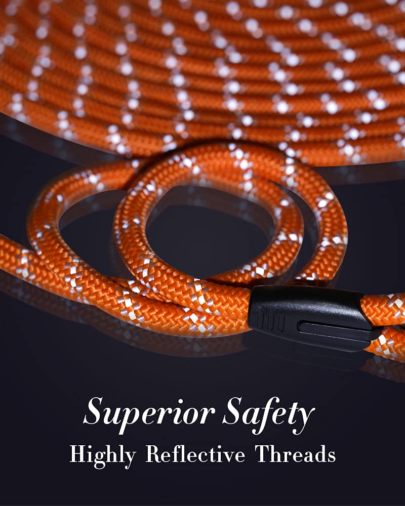 Extra Long Dog Leash for Dog Training, Reflective Threads Check Lead