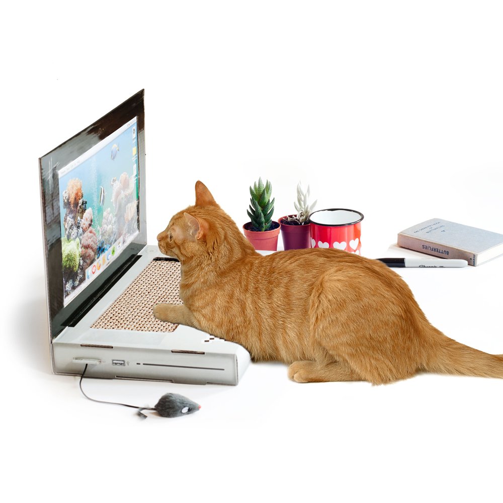 Suck UK Cat Laptop- Cat Scratching Board Cardboard Scratchers- Mat