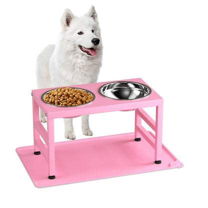 ADENGL Metal Raised Dog Bowl Stand for Large Dogs, Stronger Mat