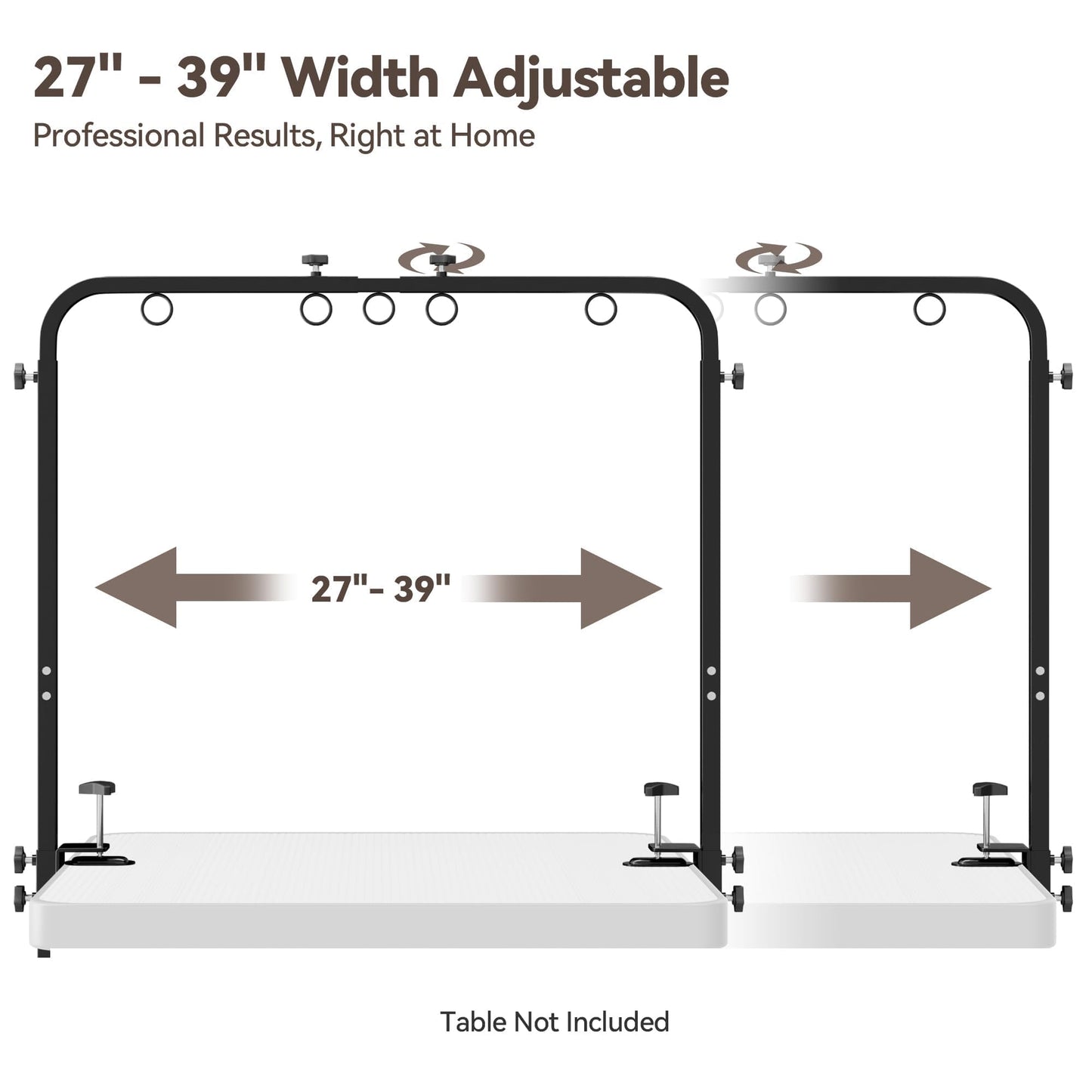 Adjustable Pet Grooming Arm for Table: 42" Height 27"-39" Width, Clamp