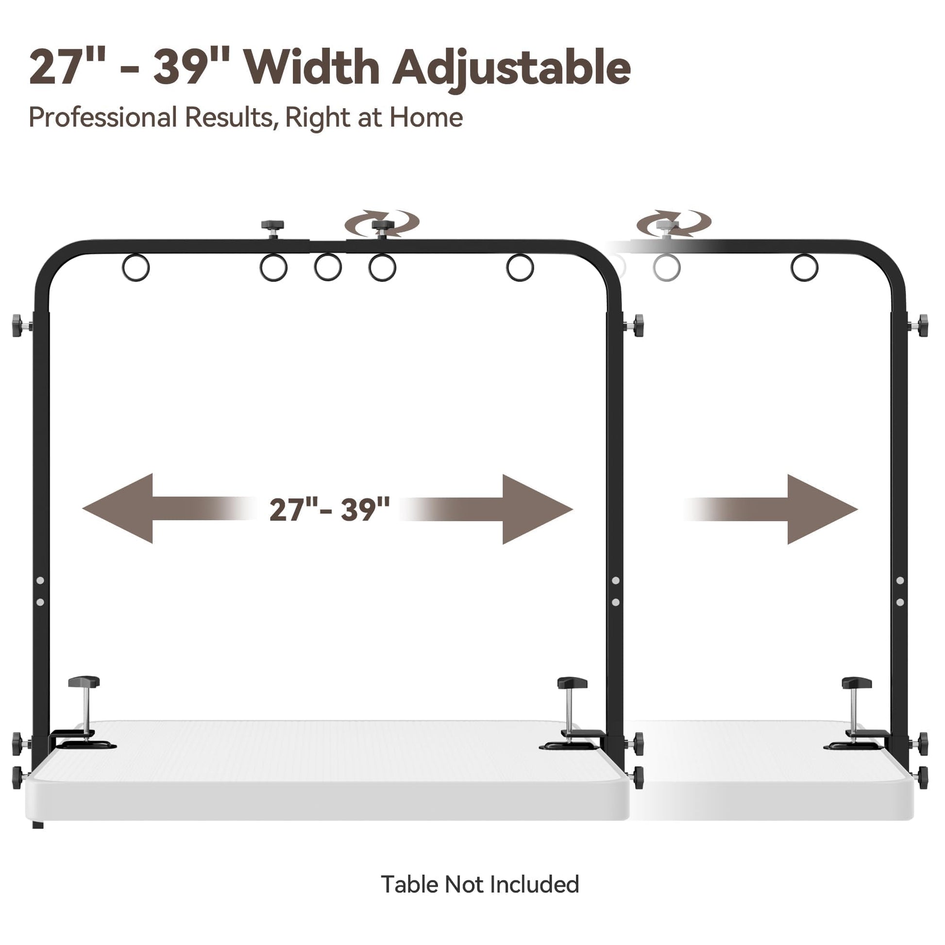Adjustable Pet Grooming Arm for Table: 42" Height 27"-39" Width, Clamp