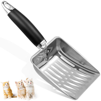 Cat Litter Scooper with Holder, Stainless Steel Cat Litter Scoop Box