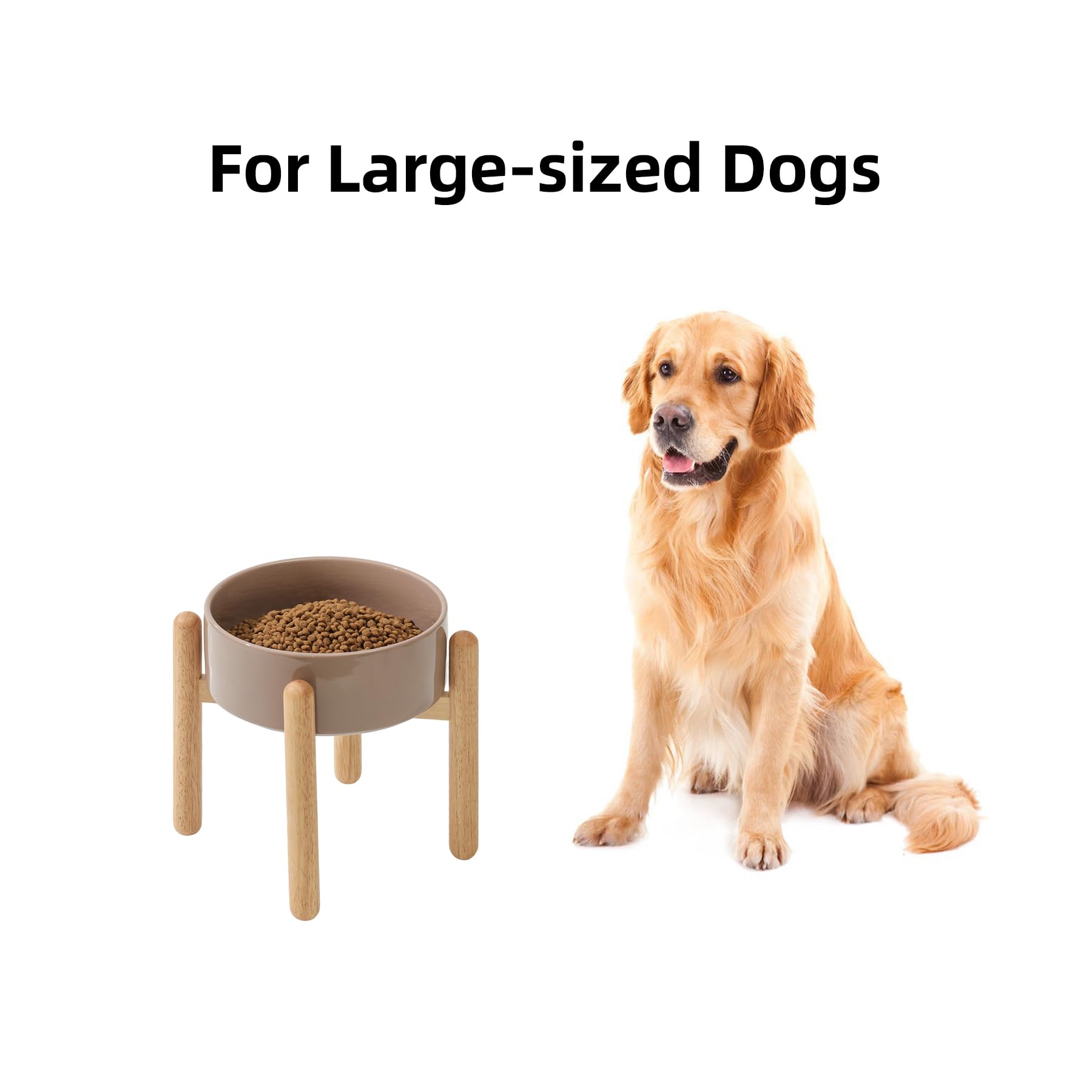 Havniva Ceramic Raised Dog Bowl with Stand for Large Breed Bowl
