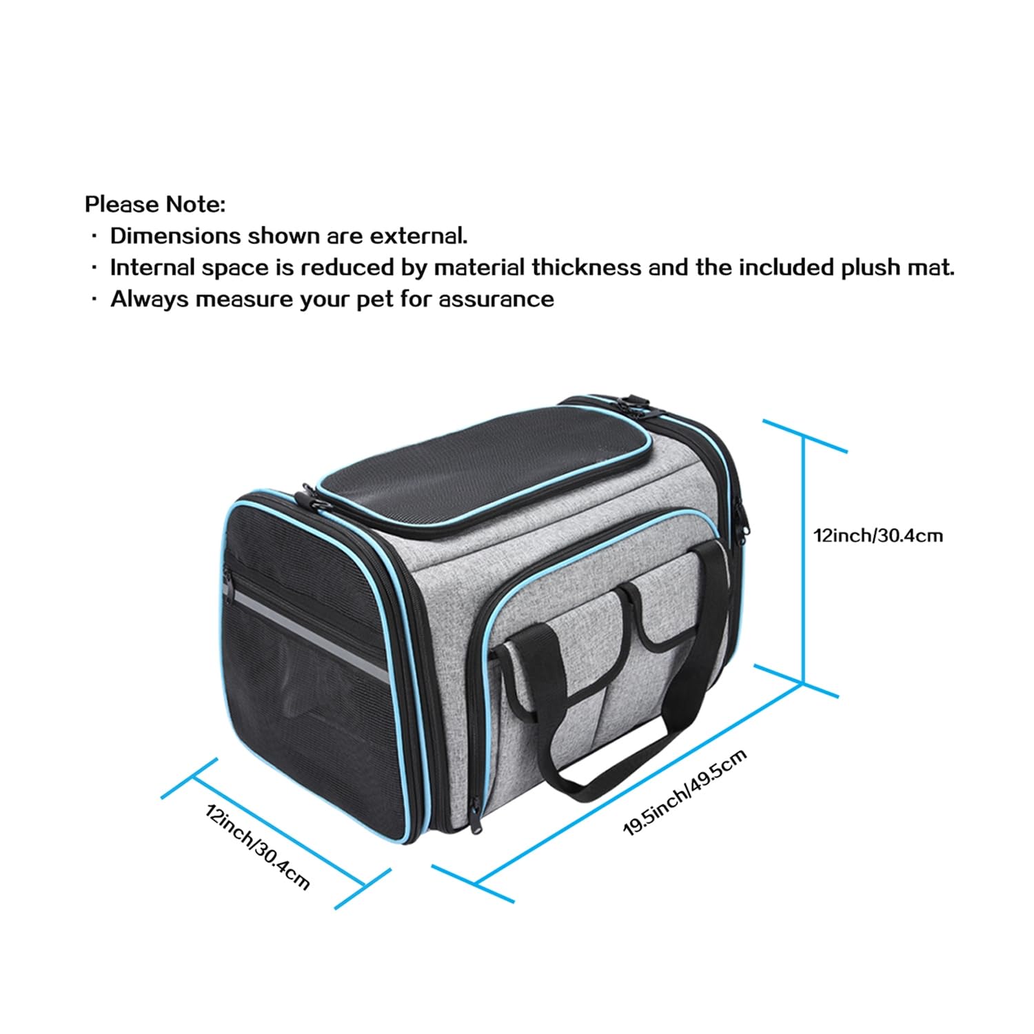Airline Approved Pet Carrier, Large Soft Sided Pet Travel TSA Carrier