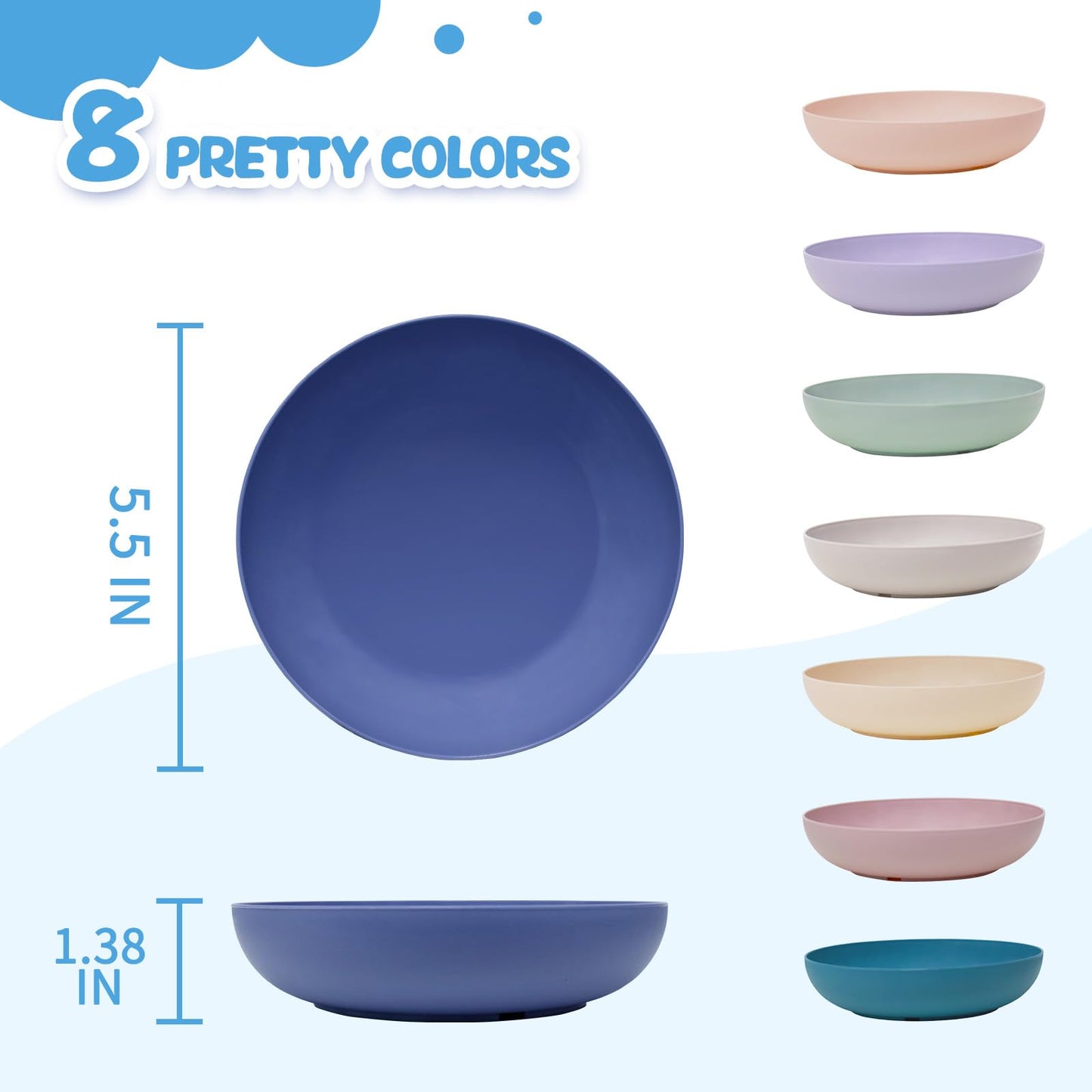 [16 Pack] Cat Dishes Whisker Friendly, Shallow Wide Pet Food and Bowl