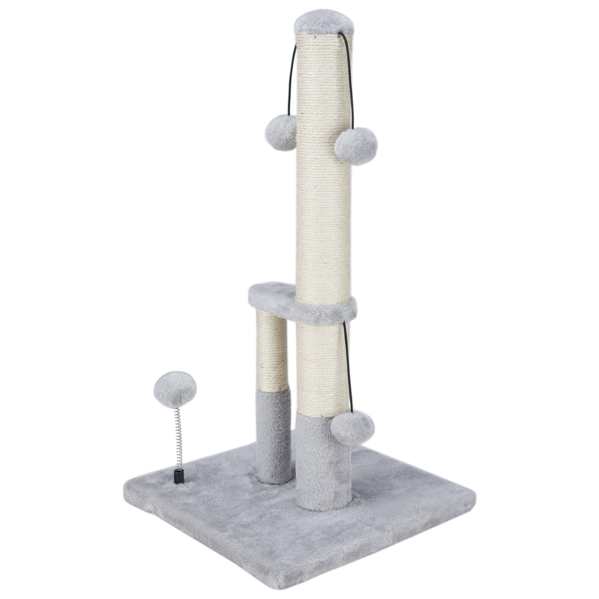 Dimaka Tall Cat Scratching Post, Double Lower Posts Extra Stable Posts
