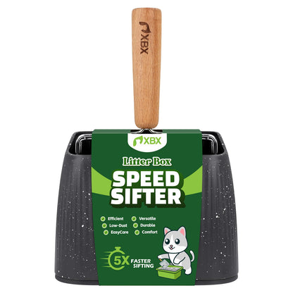 Cat Litter Scoop, Metal litter scooper with holder, Heavy Duty Box