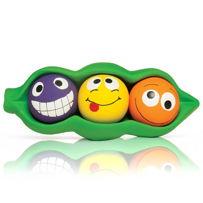 Multipet Three Peas in a Pod, Squeaky Chew Dog Toy, Fetch Chew