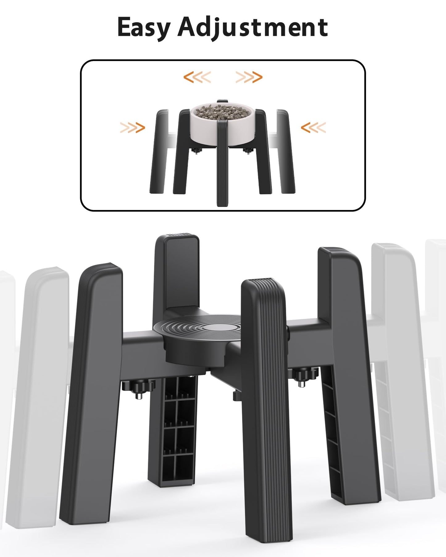 CZPET Dog Bowl Stand with Adjustable Width [Stand Only], Elevated Bowl
