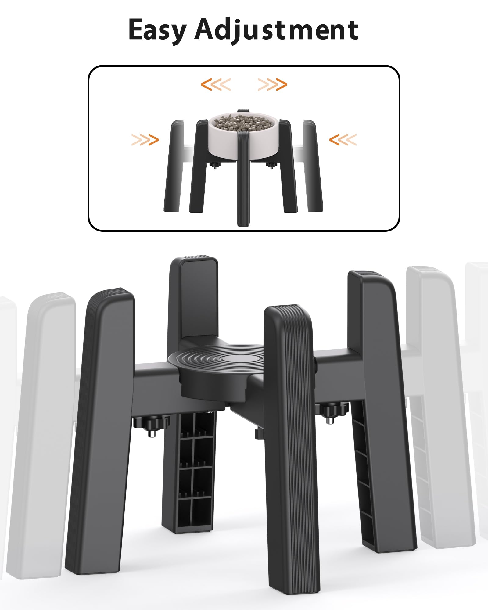 CZPET Dog Bowl Stand with Adjustable Width [Stand Only], Elevated Bowl