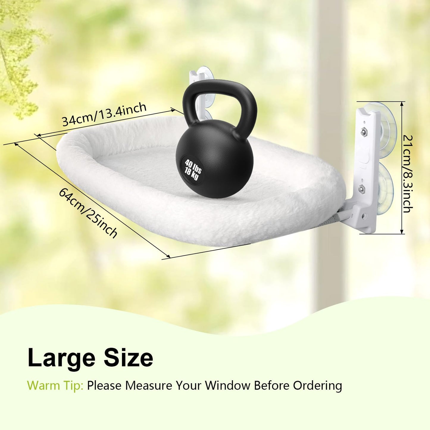 Cat Window Perch, Cordless Cat Hammock, Foldable Cats Window Bed