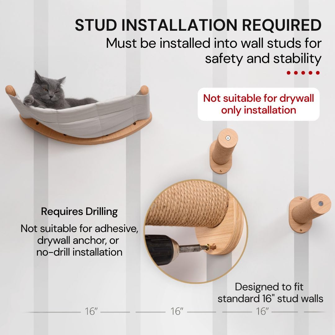 7 Ruby Road Alto Cat Wall Hammock Set Wall Mounted Cat Shelves Cushion