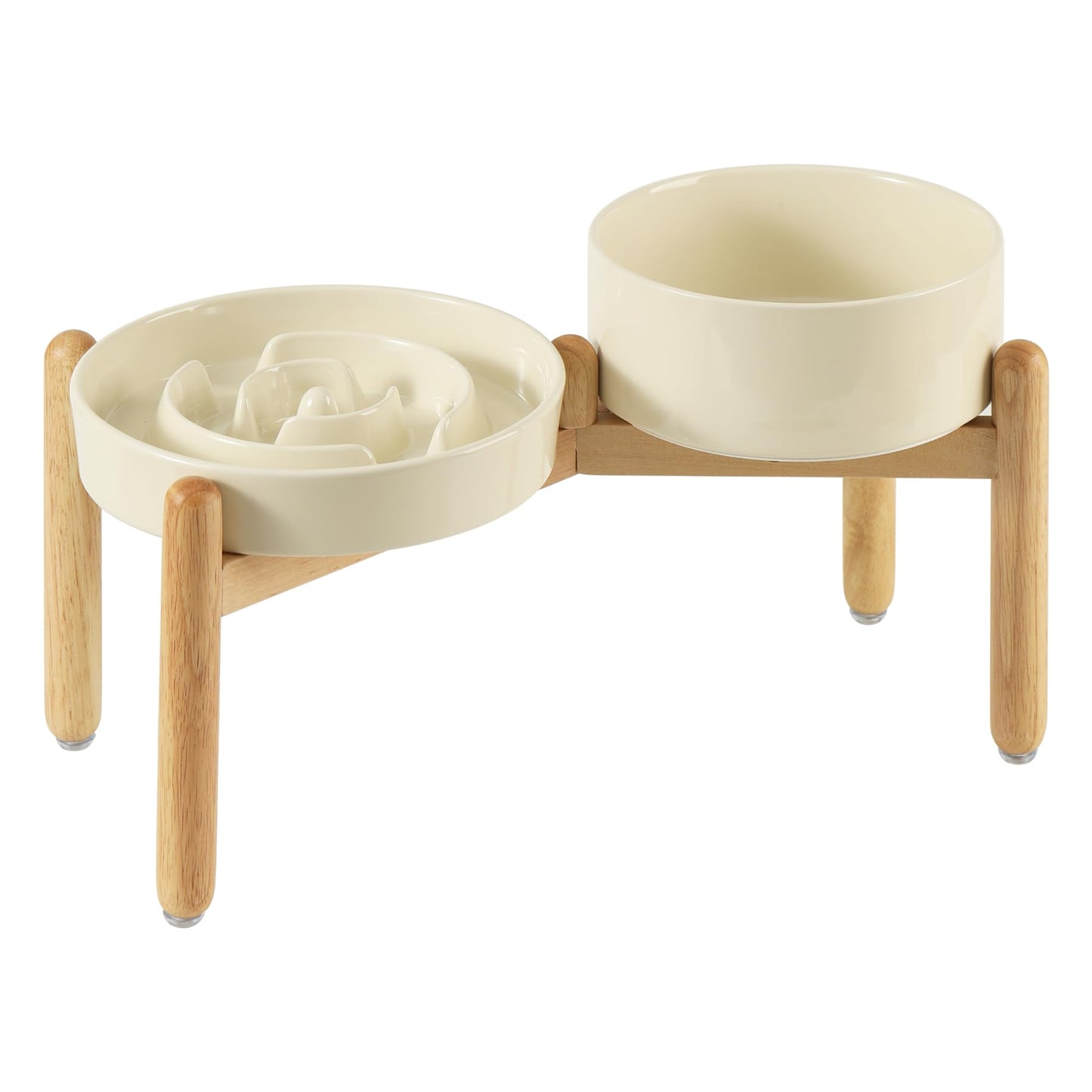 Havniva Ceramic Raised Slow Feeder Dog Bowl Set, Elevated Bowl Set