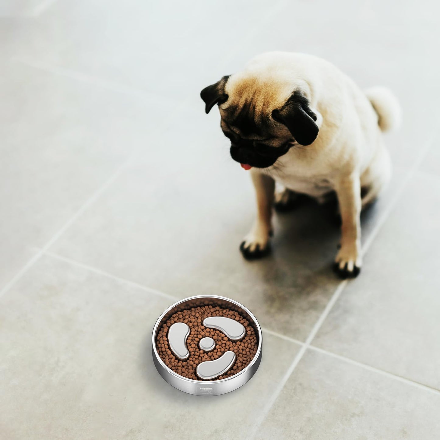 Feedoo Slow Feeder Dog Bowl-1Cup for Small Puppy, Double-Layer Puzzle