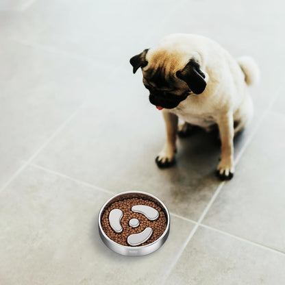 Feedoo Slow Feeder Dog Bowl-1Cup for Small Puppy, Double-Layer Puzzle