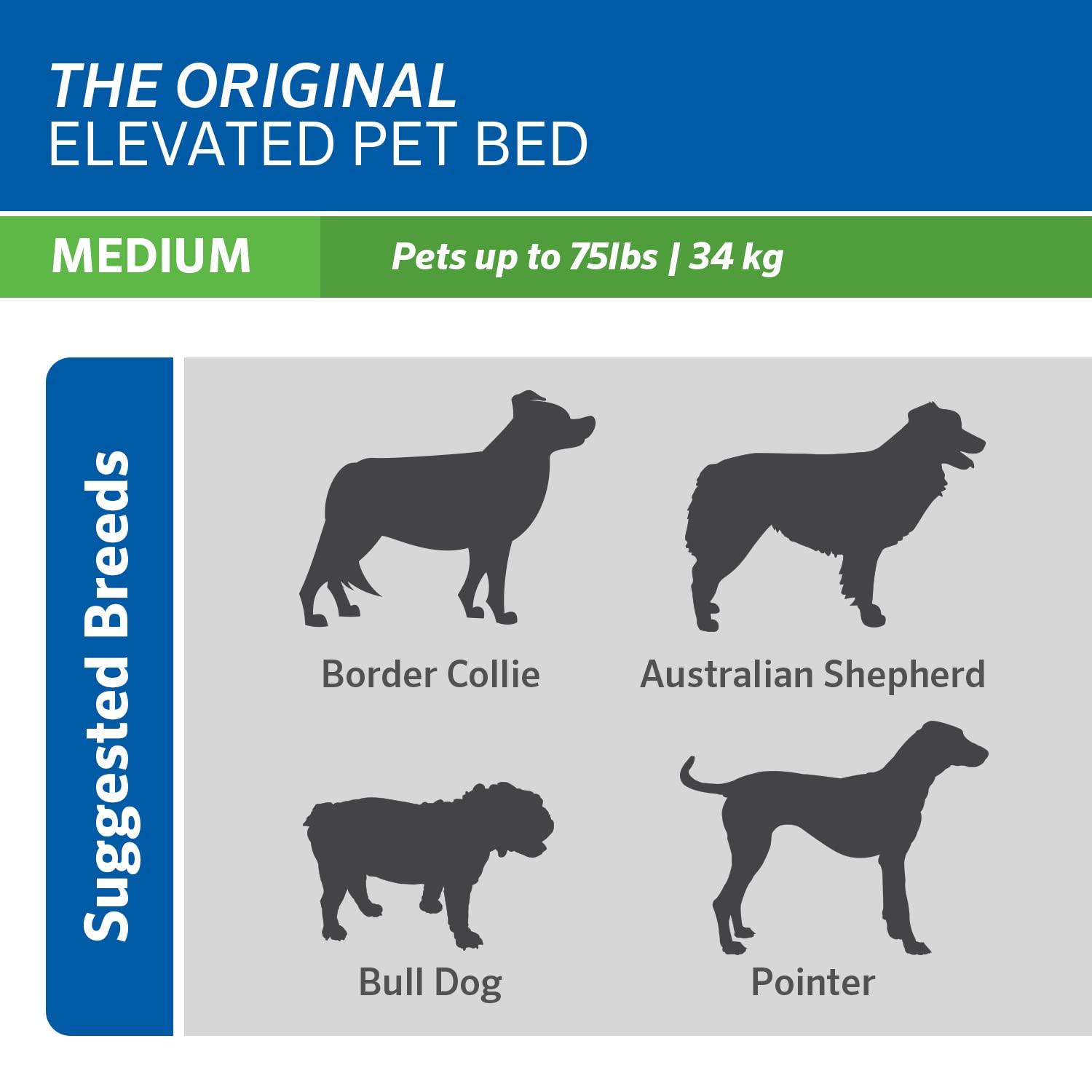 Coolaroo Original Elevated Dog Bed Breathable Off-The-Ground Pet Bed