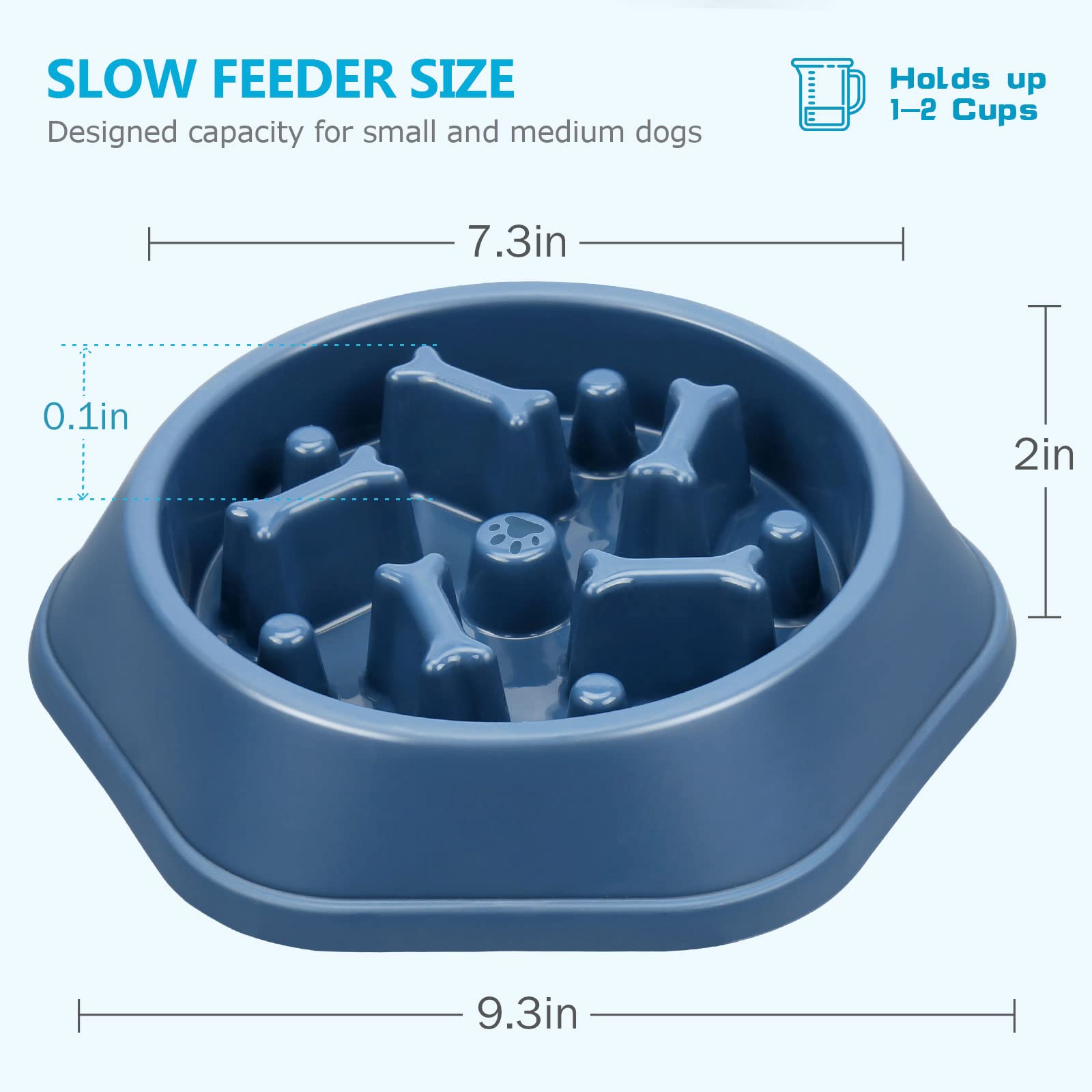 UPSKY 2PCS Slow Feeder Dog Bowl Anti-Chocking Slower Feeding Puzzle