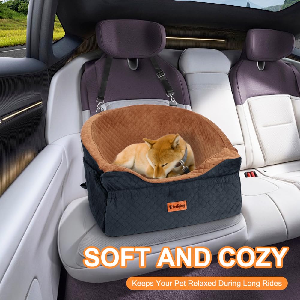 Vivifying Dog Car Seat for Small Medium Dogs, Detachable Washable Seat