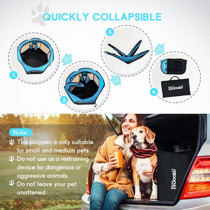 Goozii Dog Playpen for Large Dogs Portable Collapsible, Indoor Crate