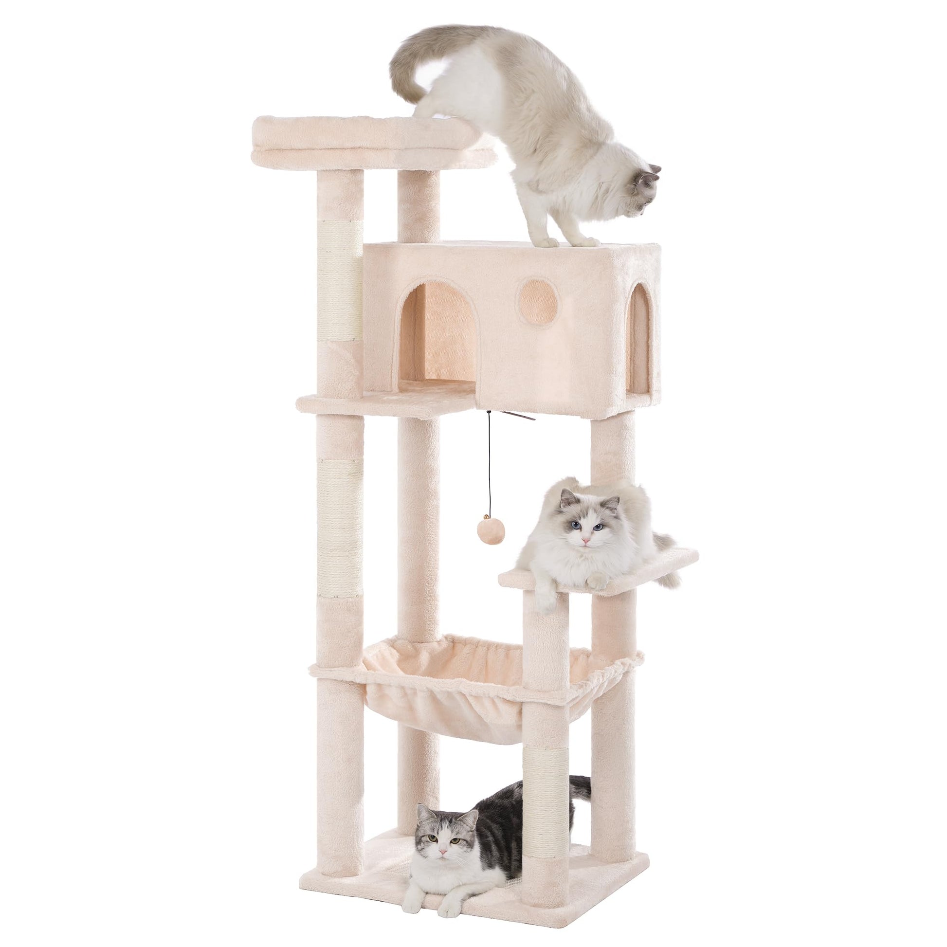 Pawfessor 54” Cat Tree with Big Hammock 21x17” XL Cat Tower