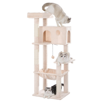 Pawfessor 54” Cat Tree with Big Hammock 21x17” XL Cat Tower