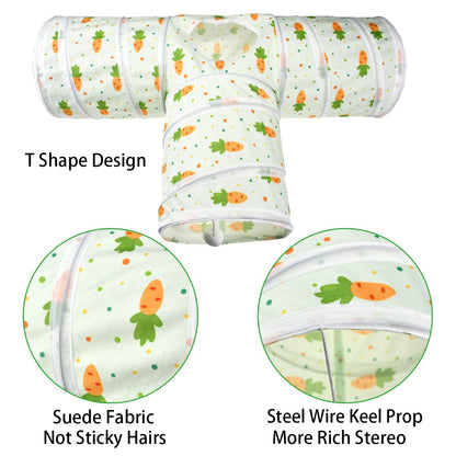 Vehomy Bunny Rabbit Tunnels Rabbit Cat 3 Way Collapsible Tunnel