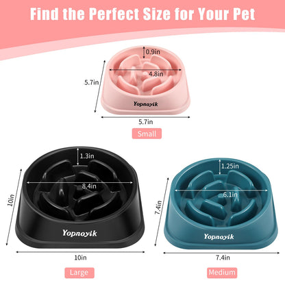 Yopnoyik 2 Pack Slow Feeder Dog Bowls for Healthy Eating, Feeder