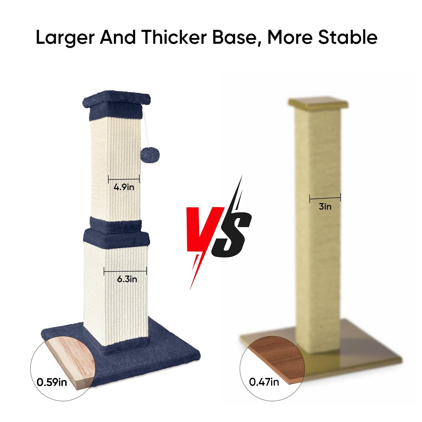 AGYM Cat Scratching Post for Large Cats, Cat Scratcher for Scratcher
