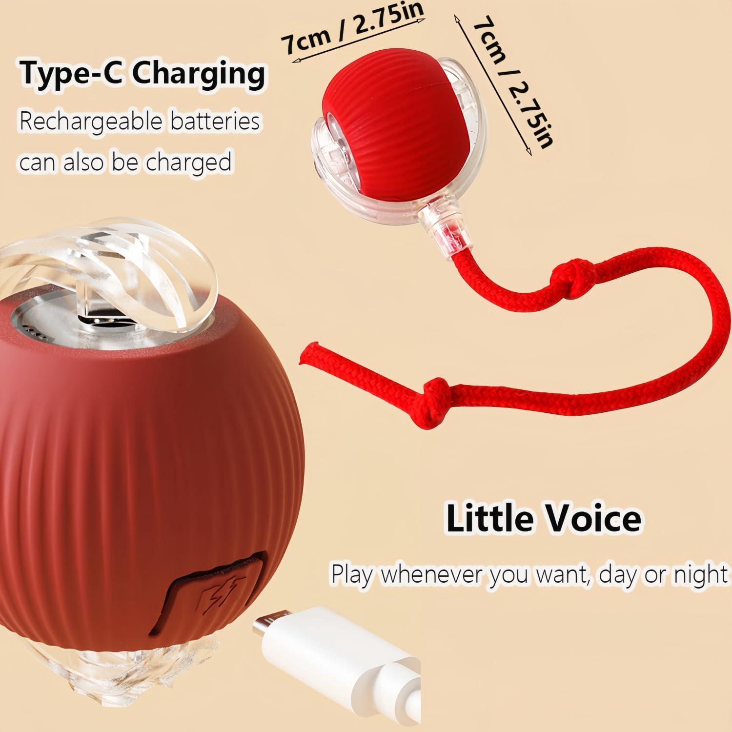 OYSMY Interactive Rotating Cat Ball Toy, 360 Smart Rolling Ball