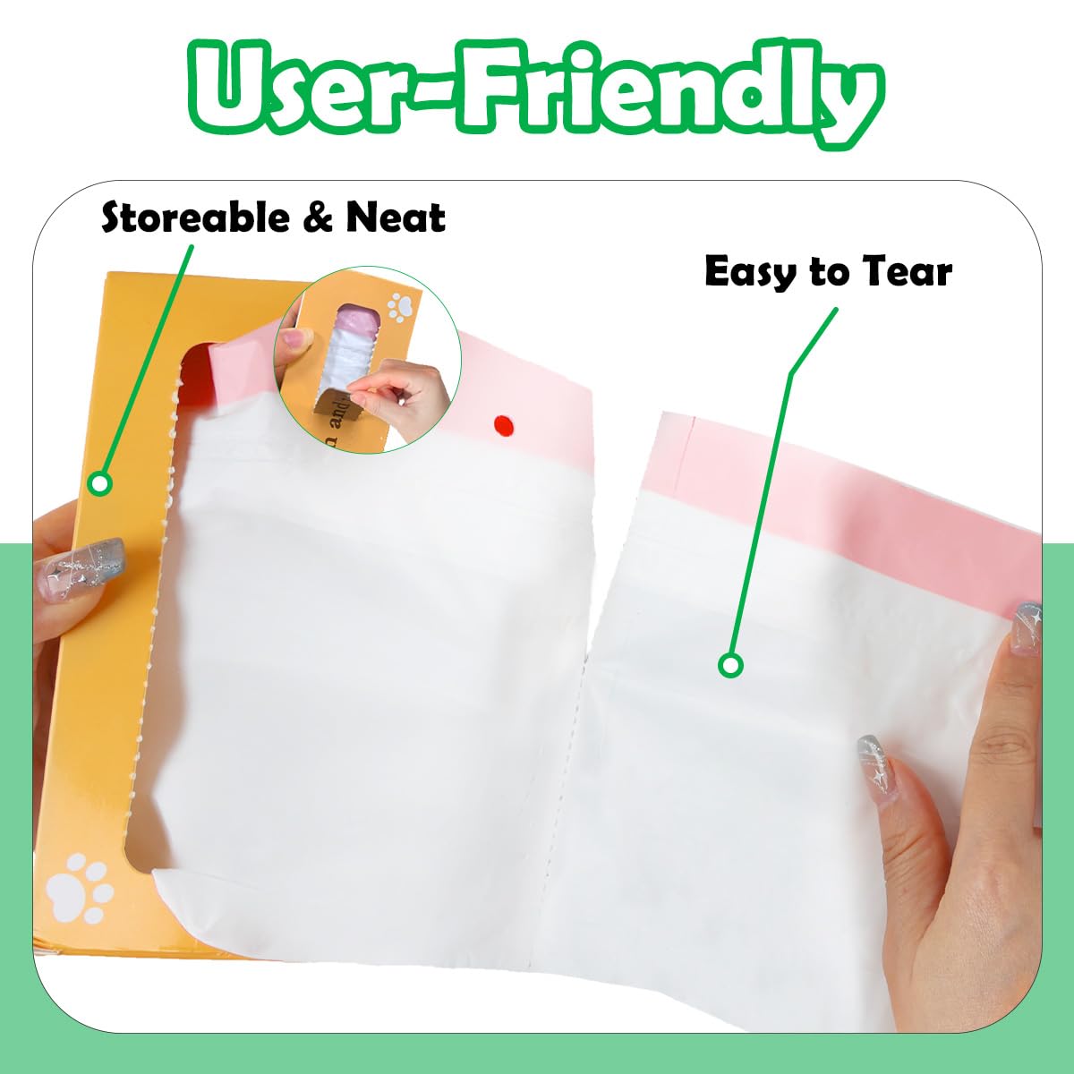 SZEE 120 Pack Automatic Waste Bags Compatible with Litter Box Box