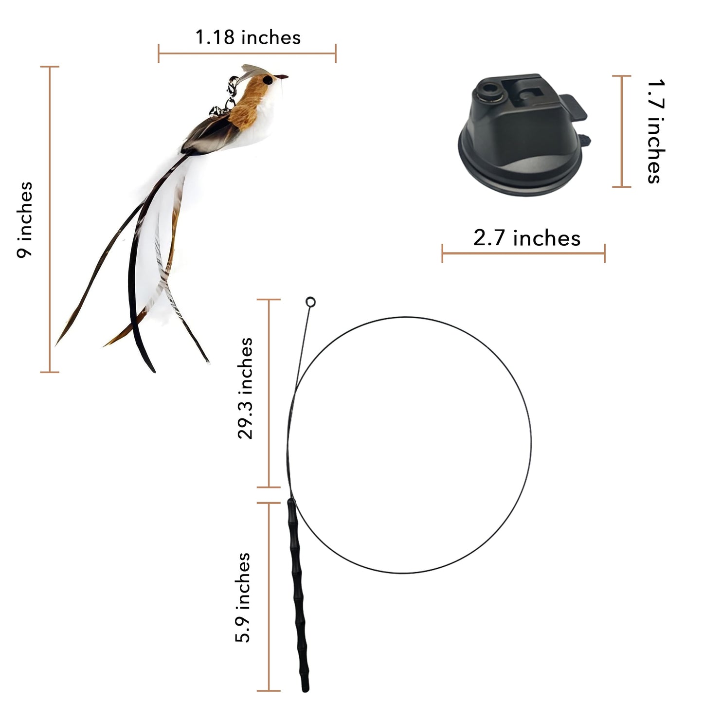 CUTIE PAW PAL Interactive Suction Cup Cat Toy for Indoor Cat, Wand