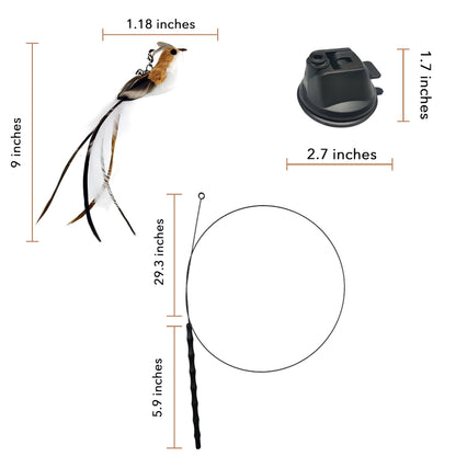 CUTIE PAW PAL Interactive Suction Cup Cat Toy for Indoor Cat, Wand