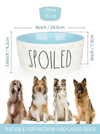 WoofinPets Ceramic Dog Bowl 8'' Extra Large Food Water Dog Bowl, Bowl