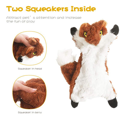 Dog Squeak Toys, No Stuffing Plush Dogs Chew Toy Bundle Plush